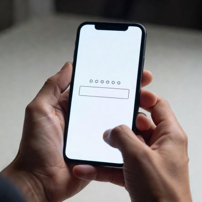 Close-up of hands holding a smartphone displaying a two-factor verification code